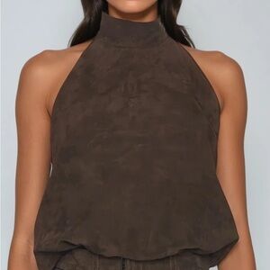 Innovare Denim Bartolo Suede Halter Neck Top